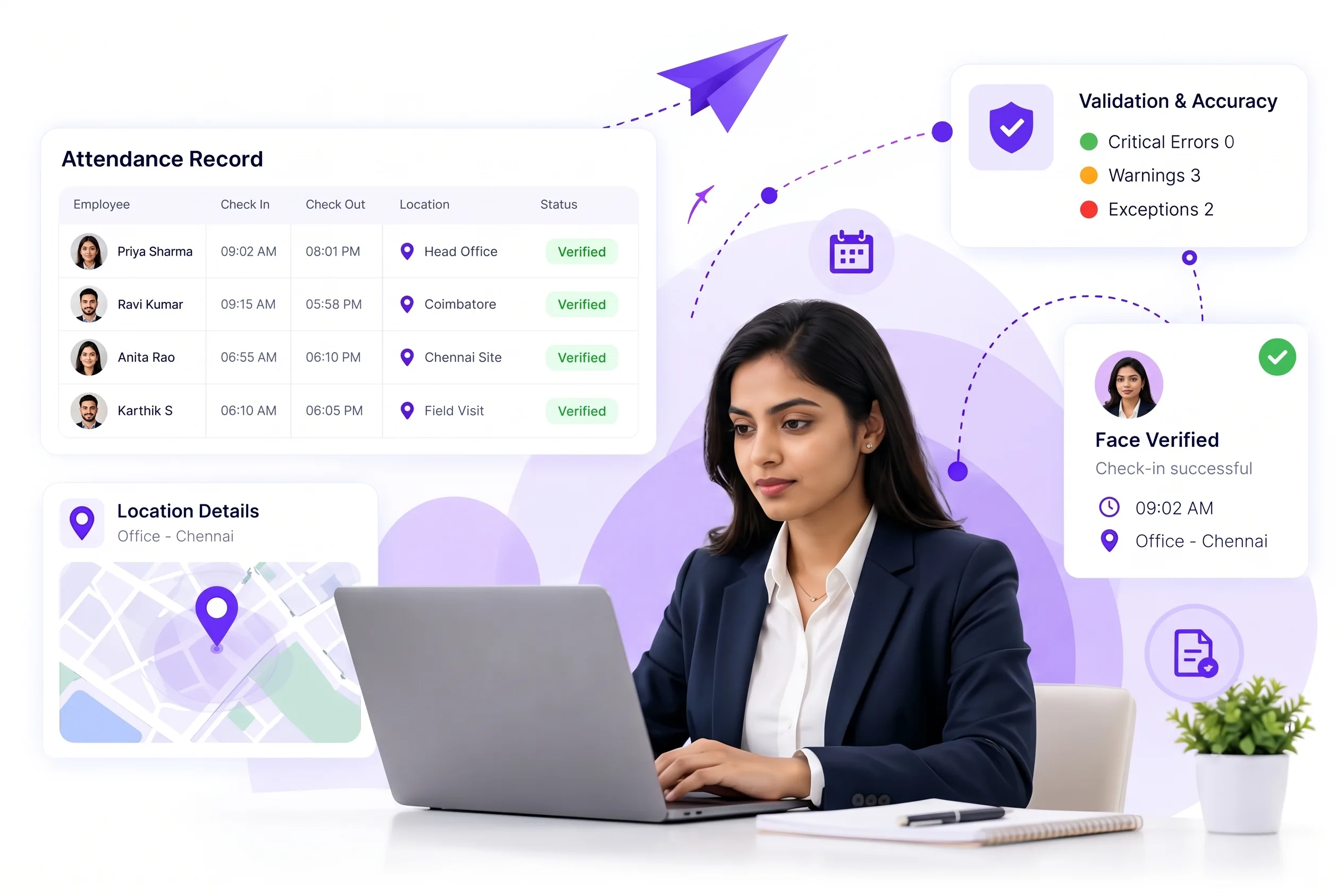 AttinSync Location Based Verified Attendance Records