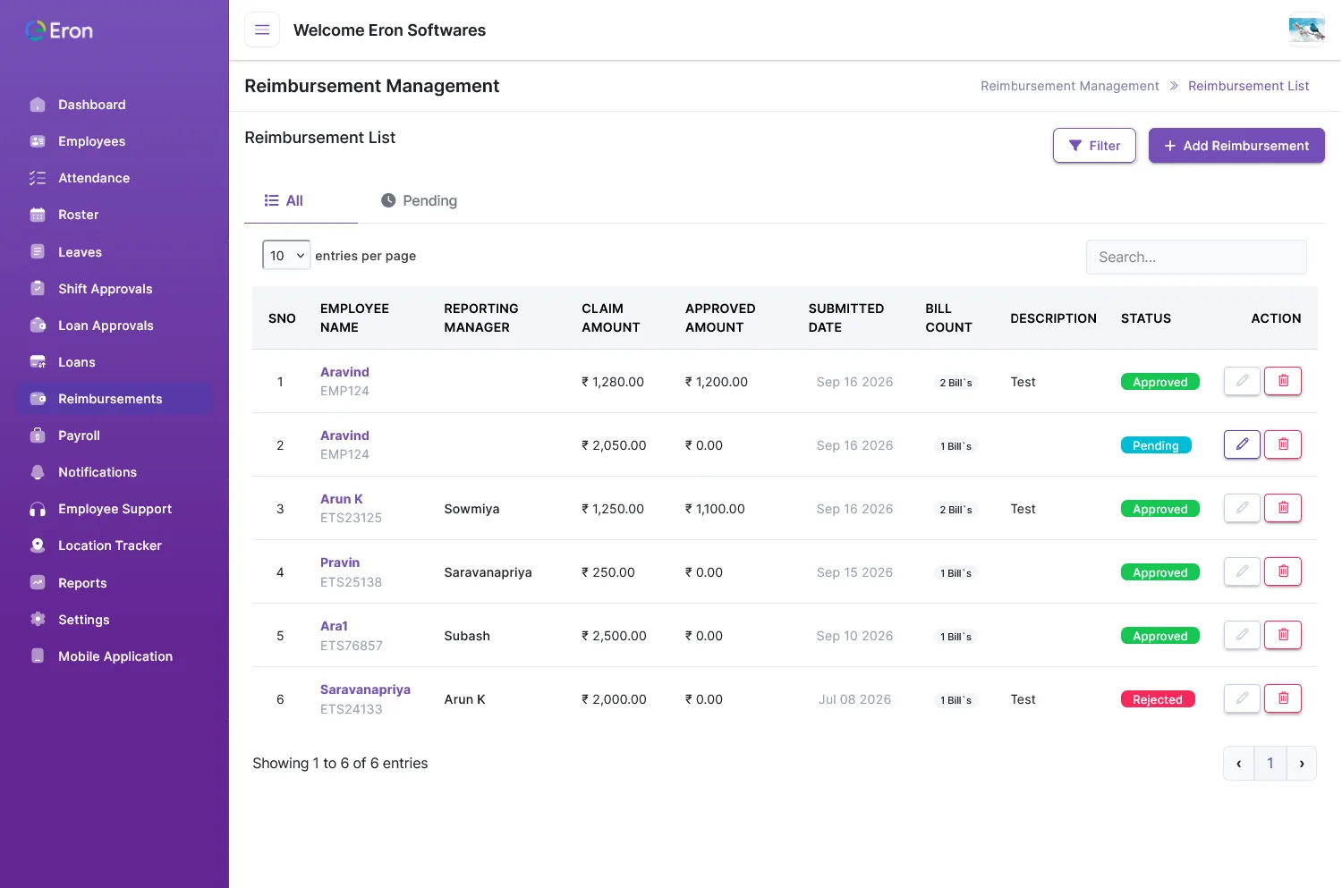Attinsync Reimbursement Dashboard